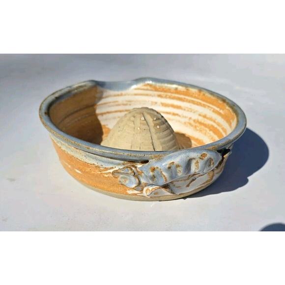 1980s Joyce Signed And Dated ceramic Salt Glazed stoneware‎ pottery Juicer Vtg - Picture 6 of 16
